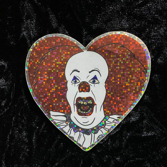 Glitter Pennywise Heart Sticker