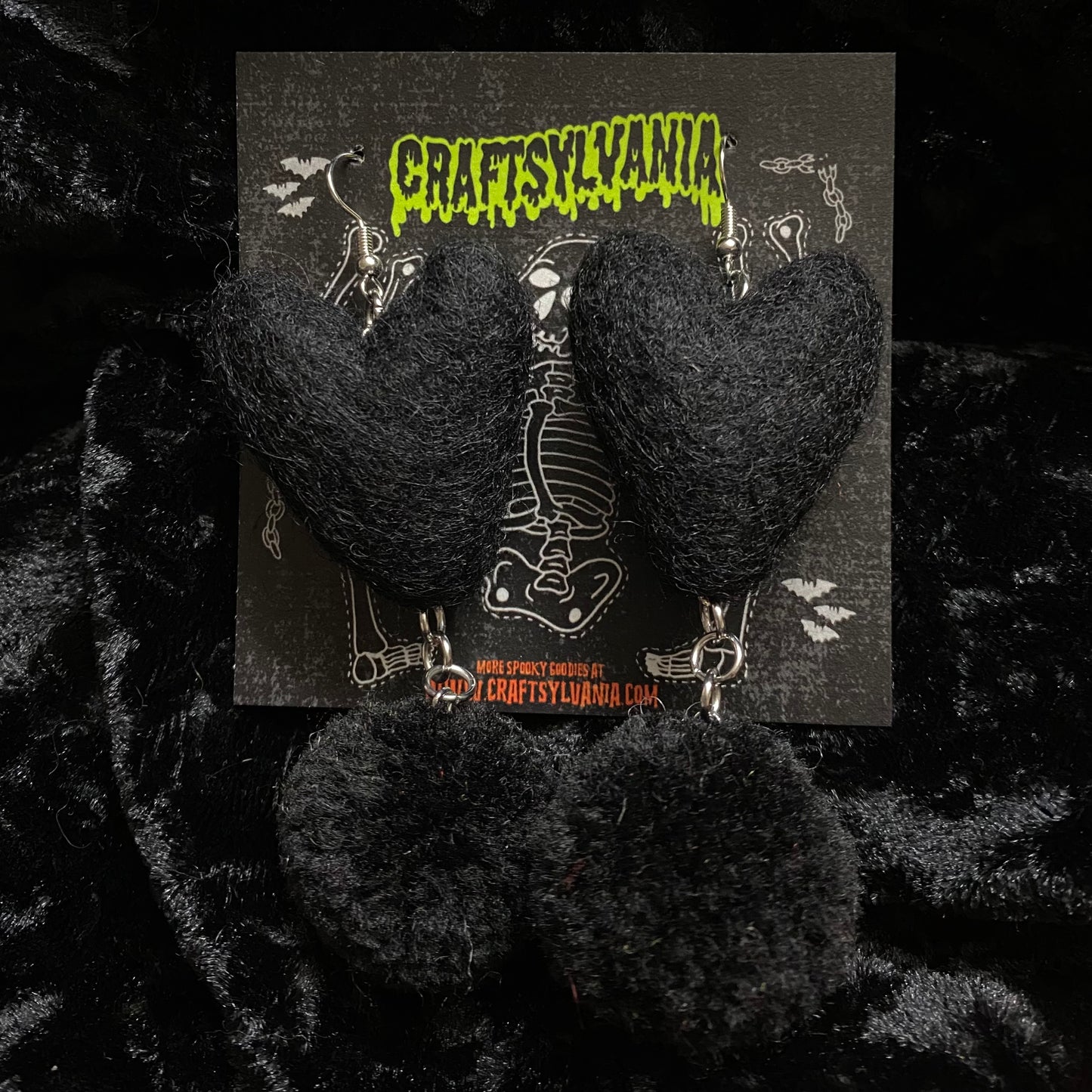 Pom Heart Earrings