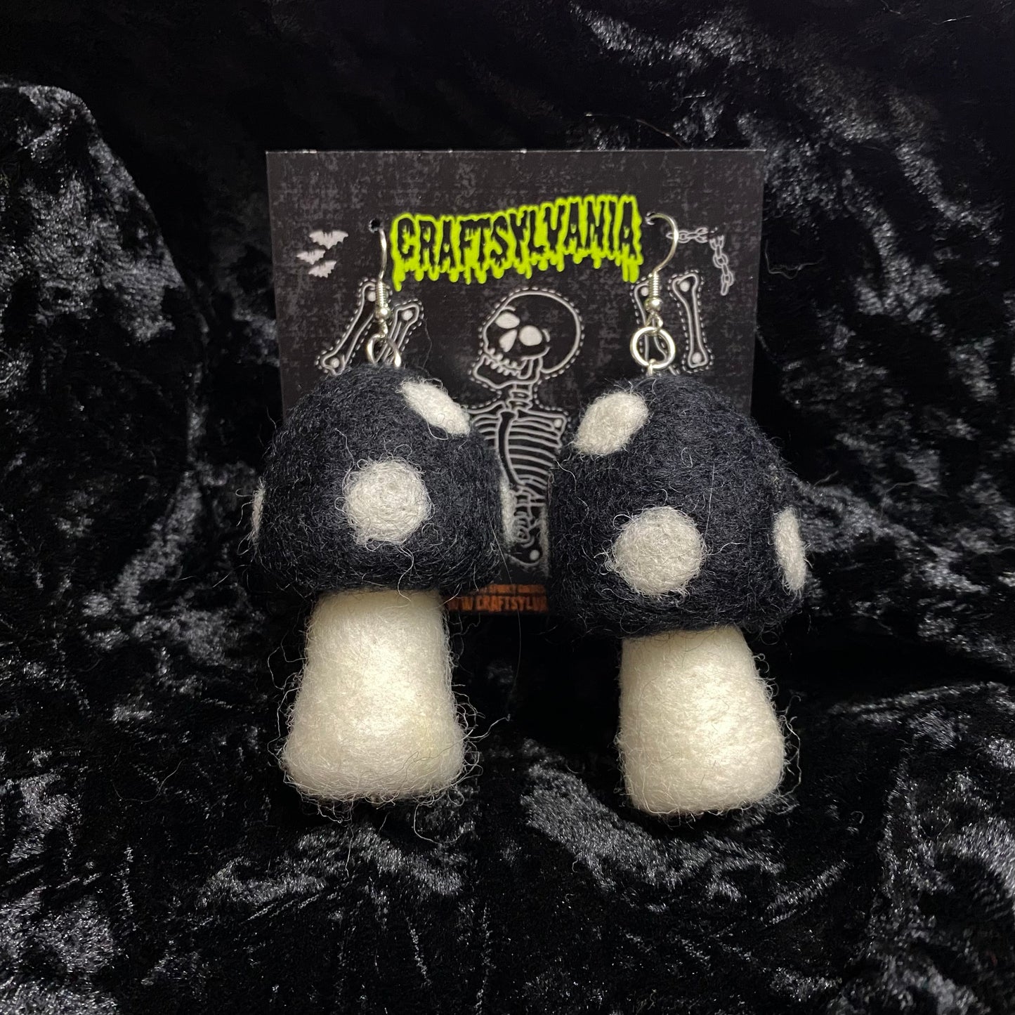 Black Mushroom Earrings