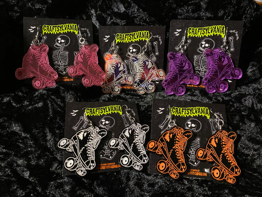 Acrylic Spooky Roller Skate Earrings