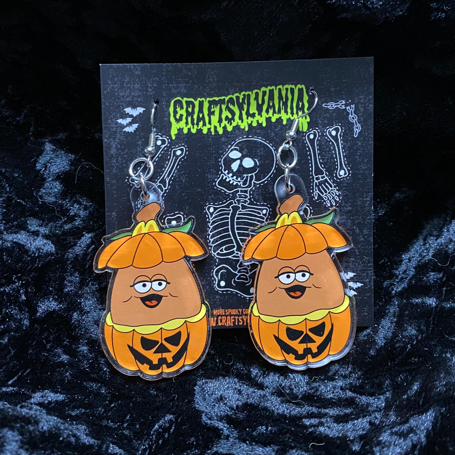 Pumpkin Nugget Acrylic Earrings
