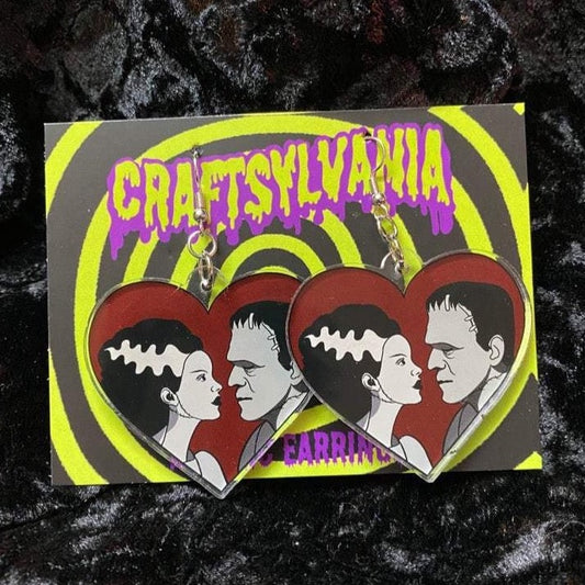 Bride & Frank Heart Acrylic Earrings