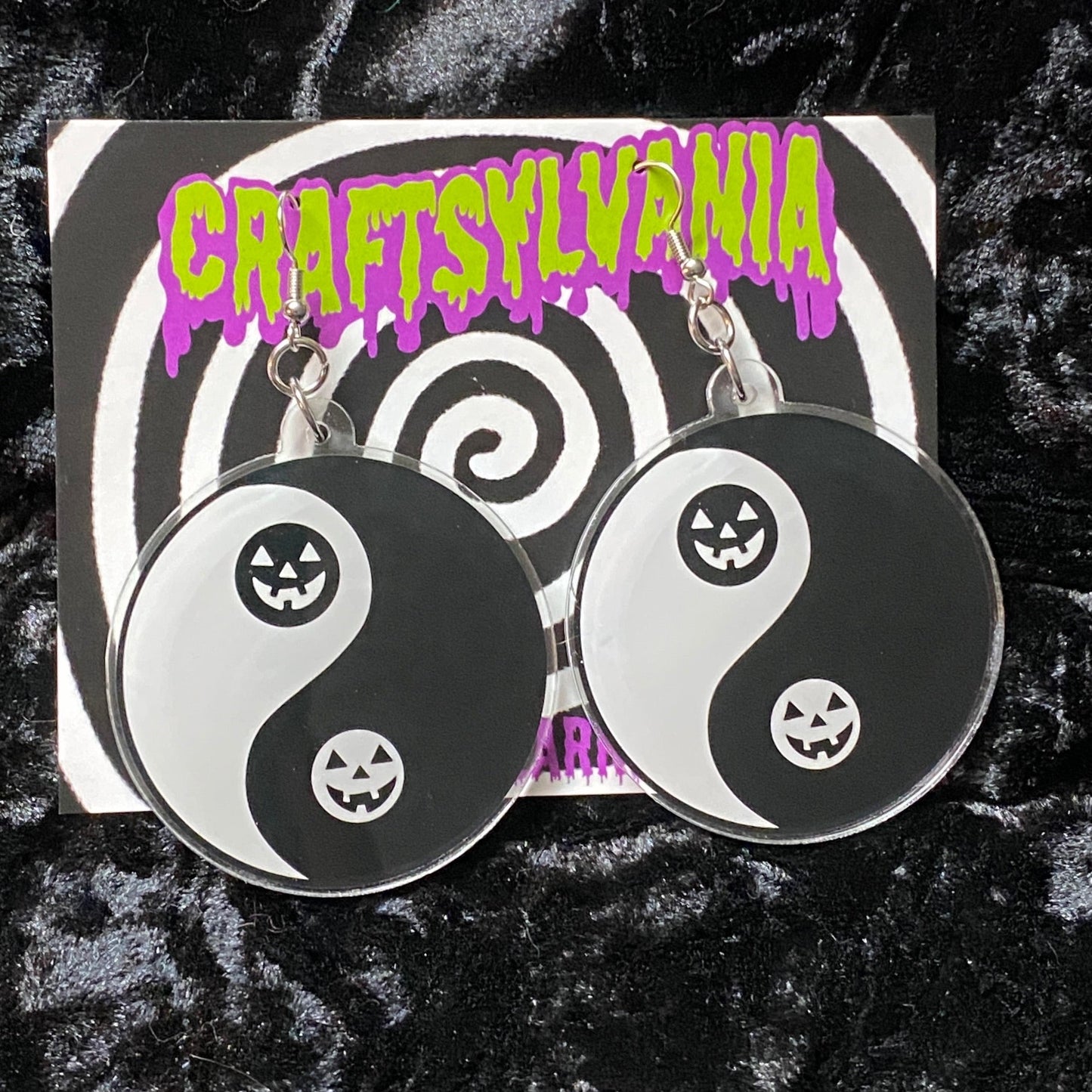 Pumpkin Ying Yang Earrings