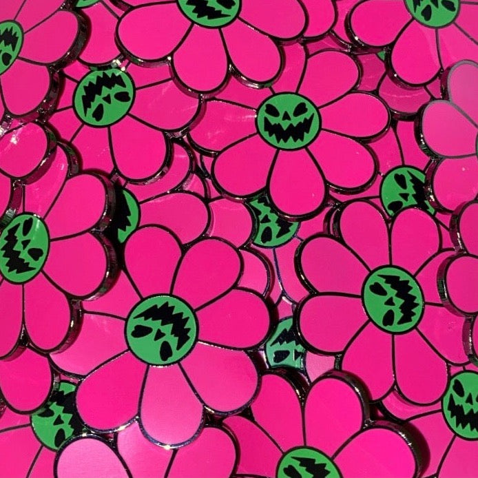 B Grade Pumpkin Flower Enamel Pin