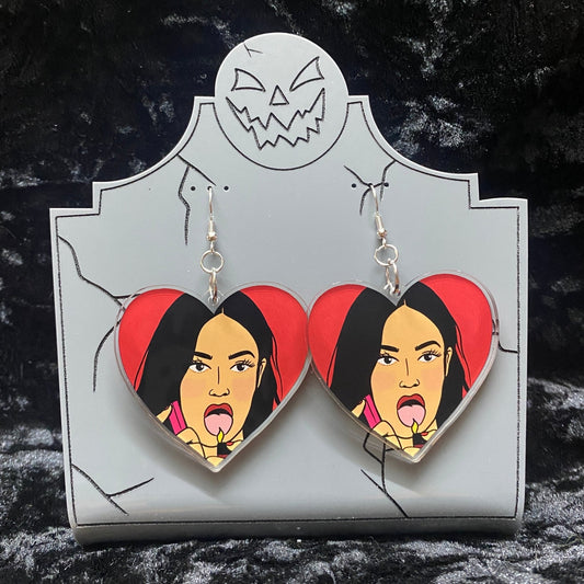 Jennifer heart Acrylic Earrings