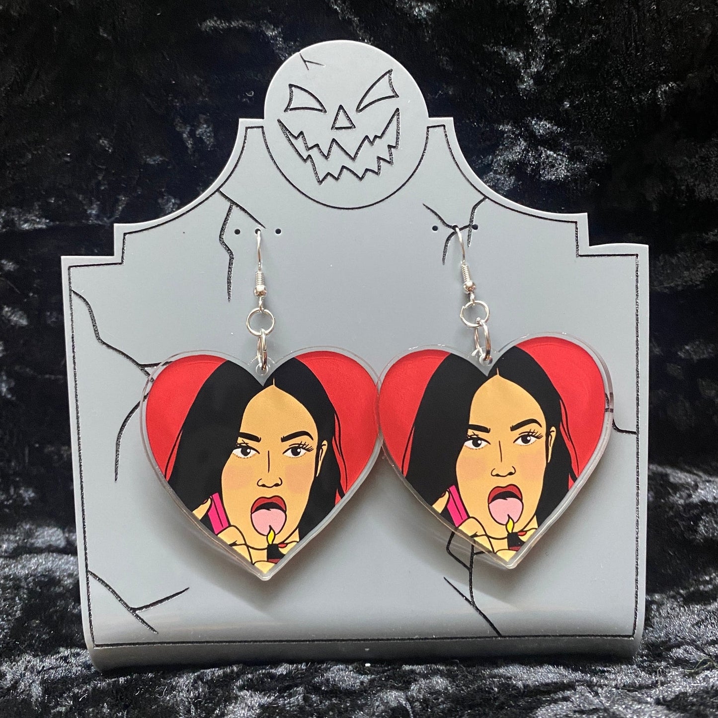 Jennifer heart Acrylic Earrings (PREORDER)