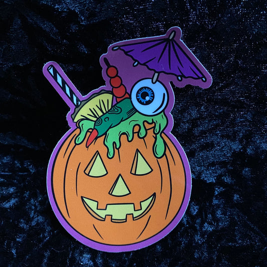 Tiki Pumpkin Sticker
