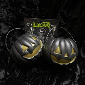 Black Pumpkin pail Earrings