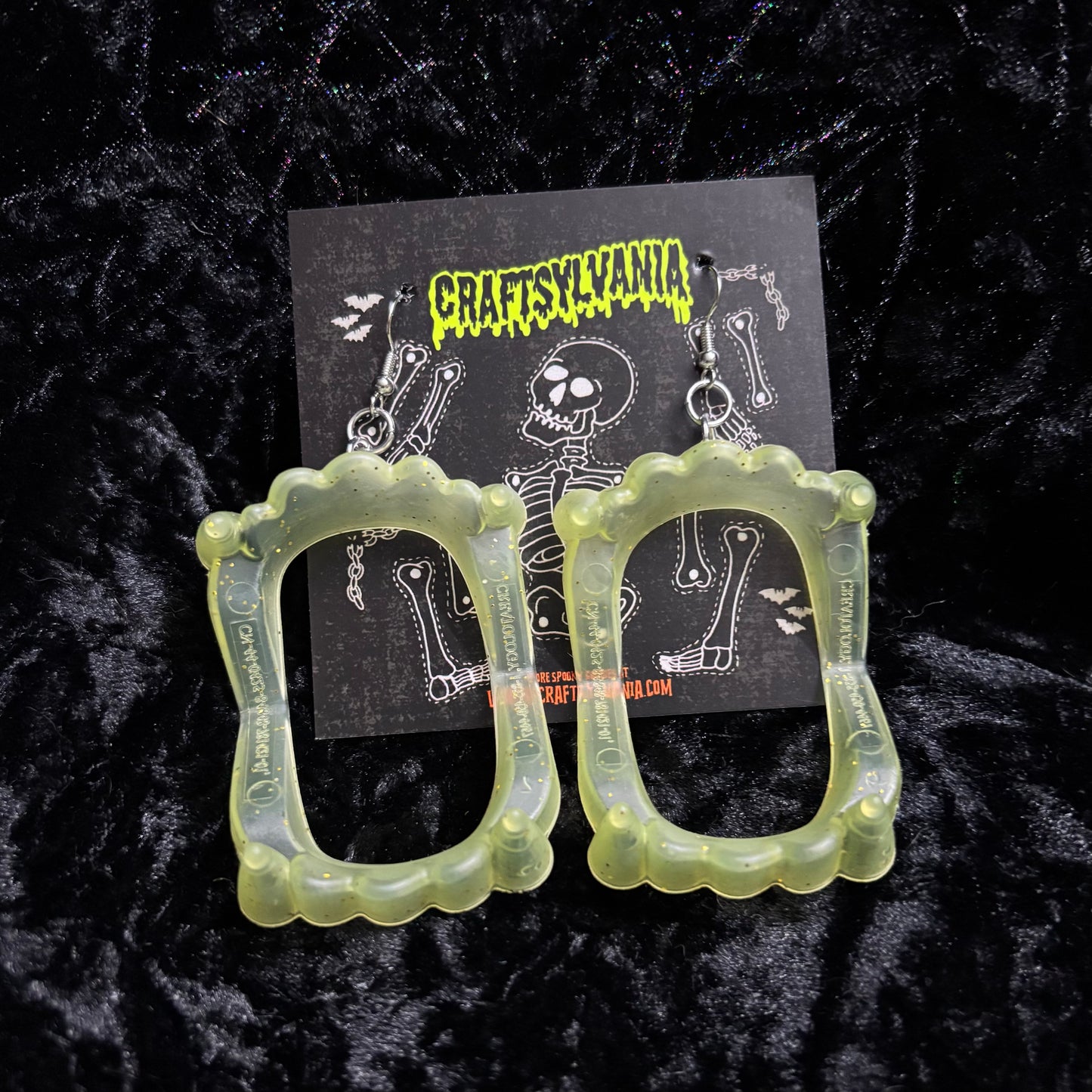 Glitter Vampire teeth Earrings