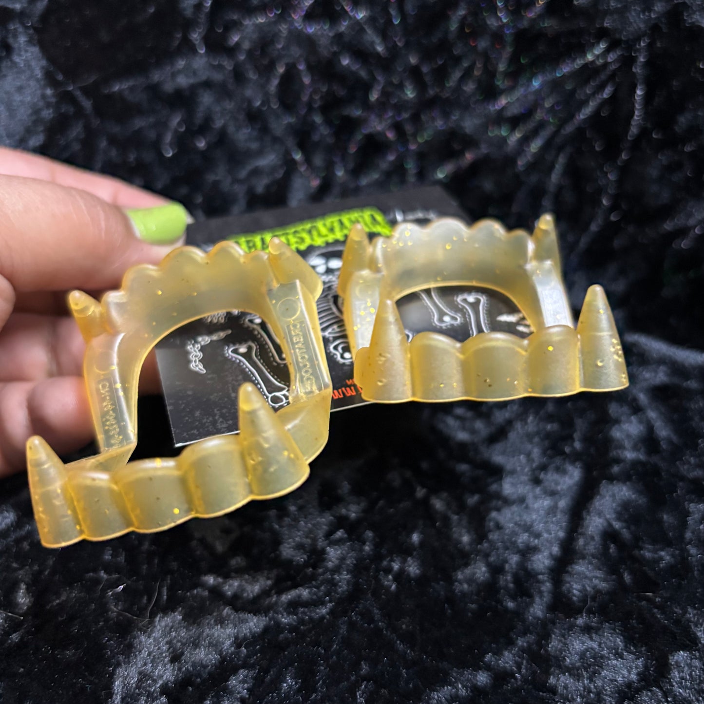 Glitter Vampire teeth Earrings