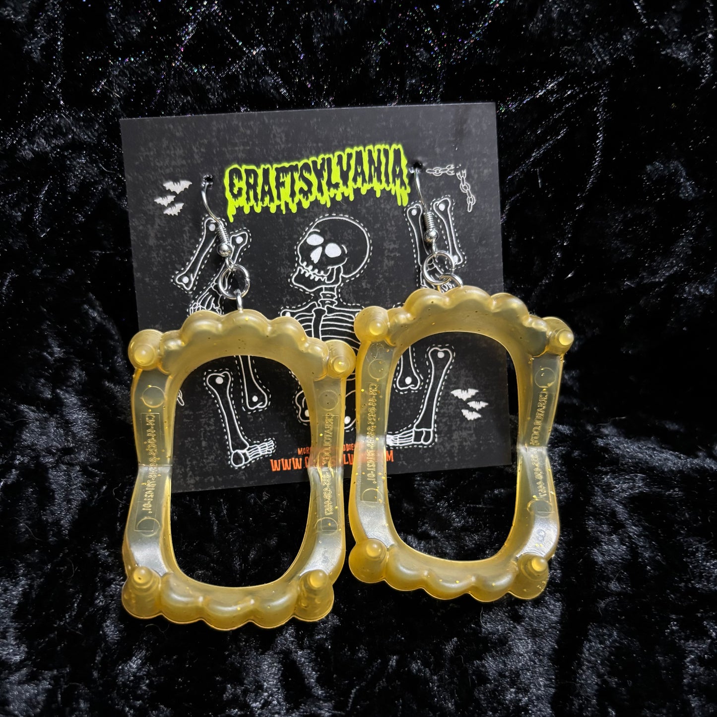 Glitter Vampire teeth Earrings