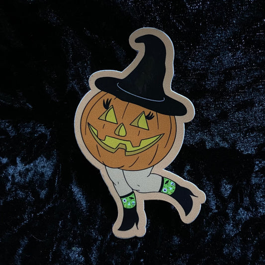 Small Pumpkin Witch Sticker