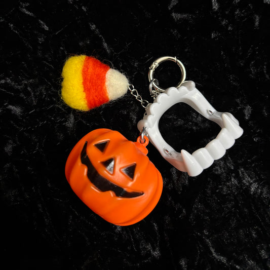 Pumpkin Candy corn Keychain