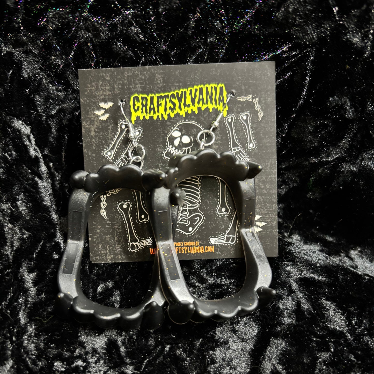 Glitter Vampire teeth Earrings