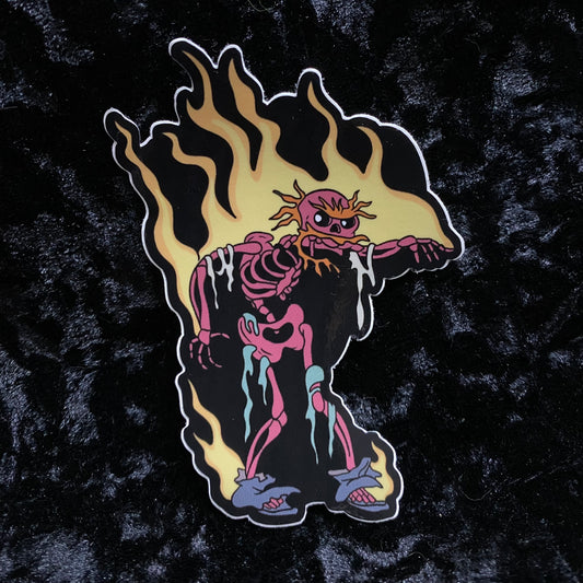 Willie on Fire Sticker