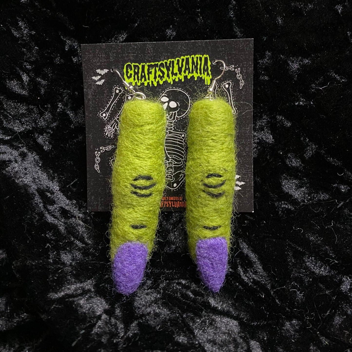 Felt Witch Finger Earrings