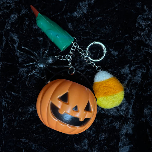 Trick or Treat Pumpkin Keychain