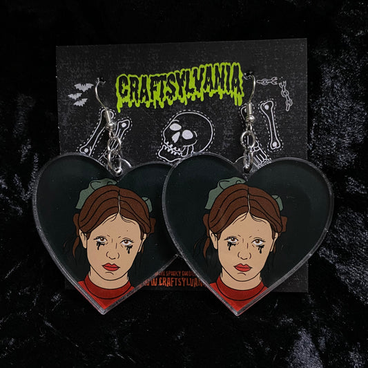 Pearl Heart Acrylic Earrings