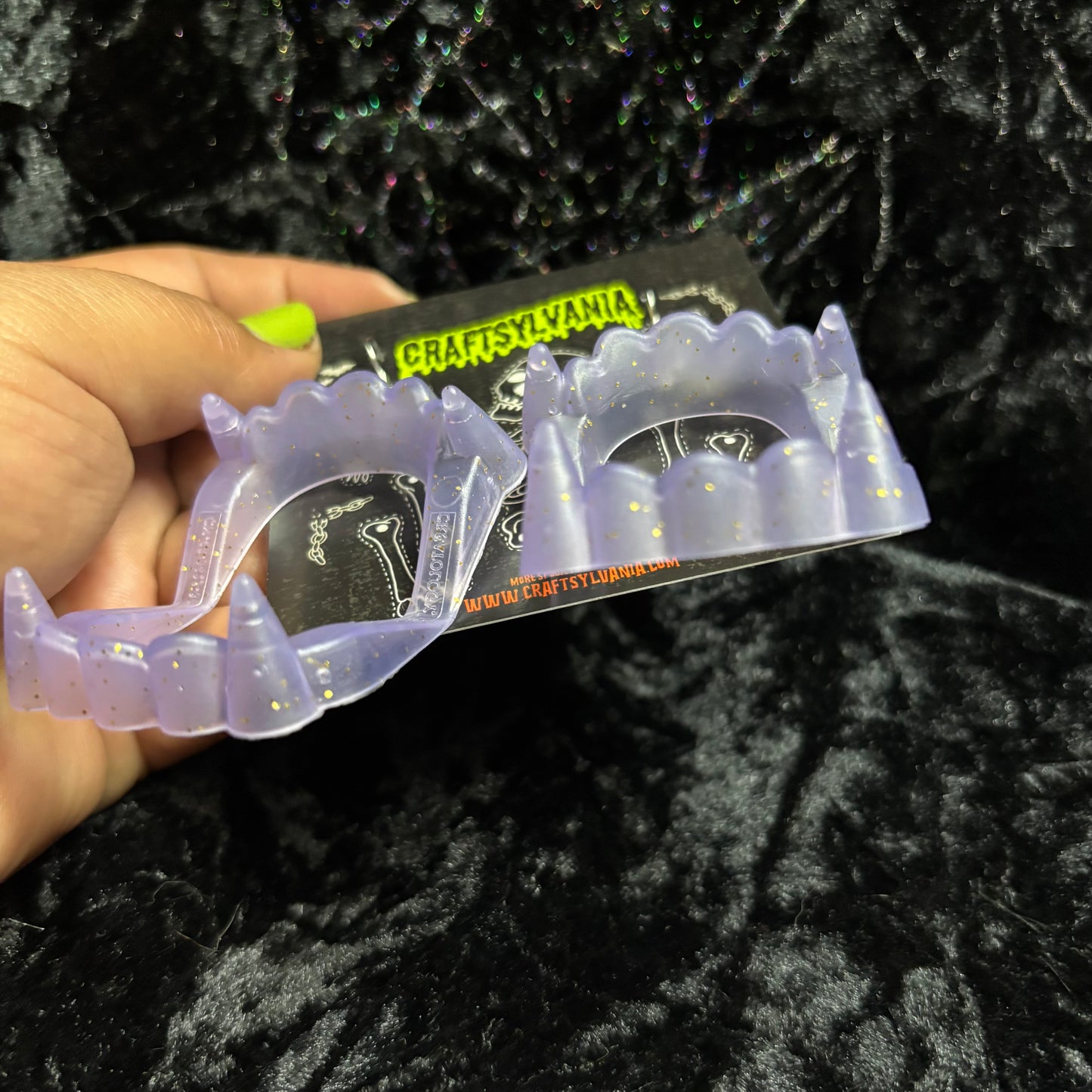Glitter Vampire teeth Earrings