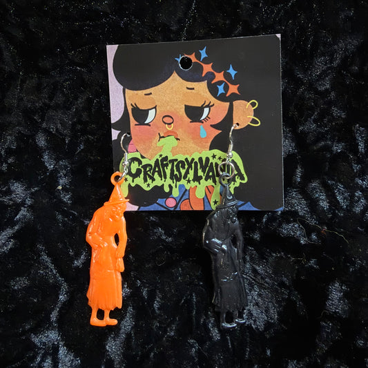 Black & Orange Witch Earrings