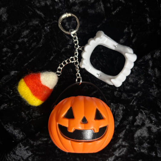 Pumpkin Candy corn Keychain