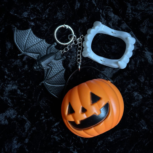 Vamp Pumpkin Keychain