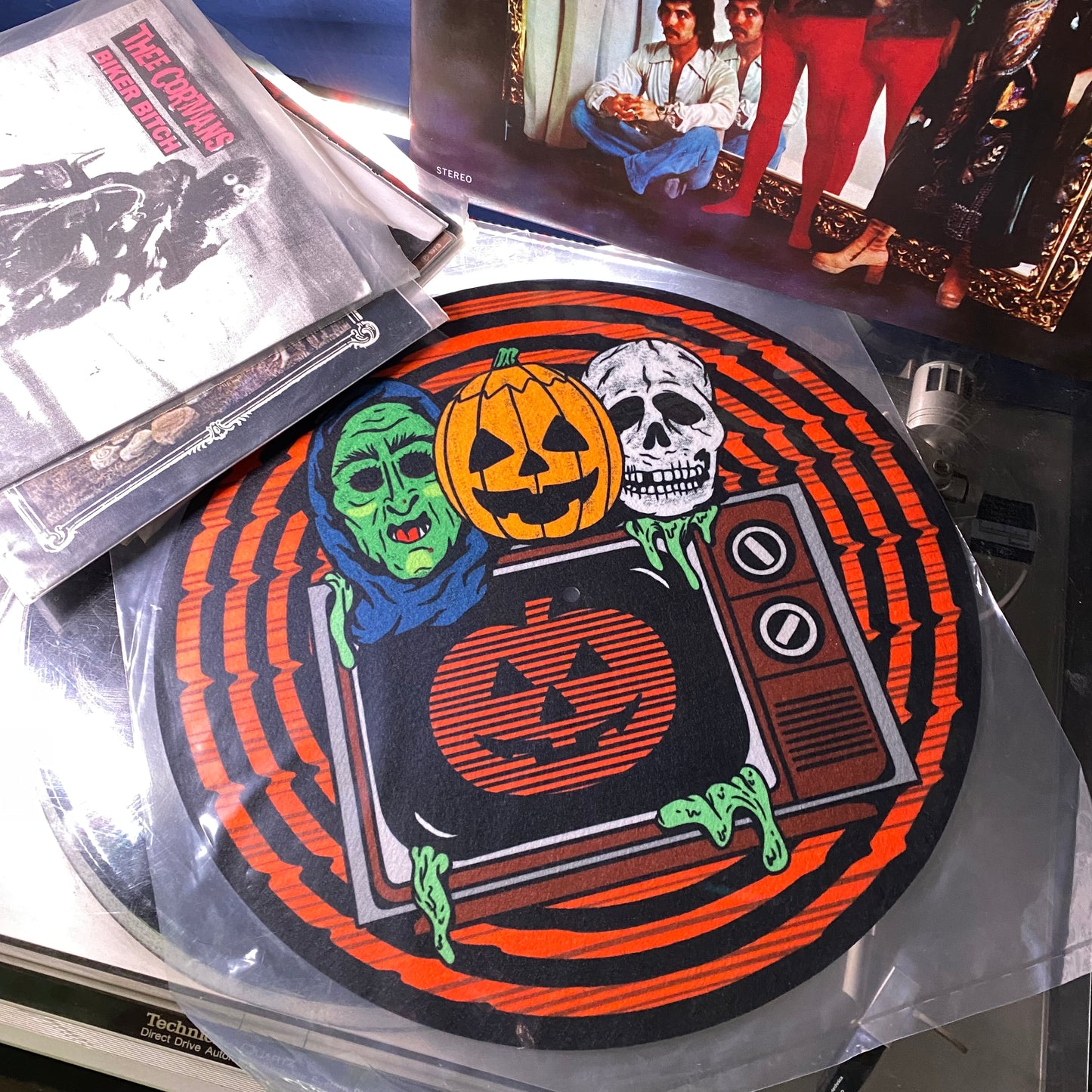 Masks on TV Turntable Slipmat