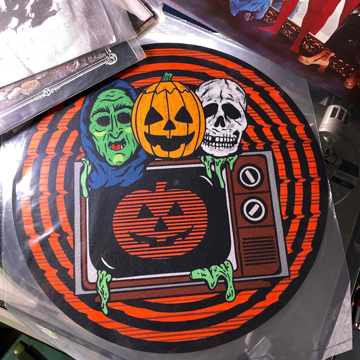 Masks on TV Turntable Slipmat