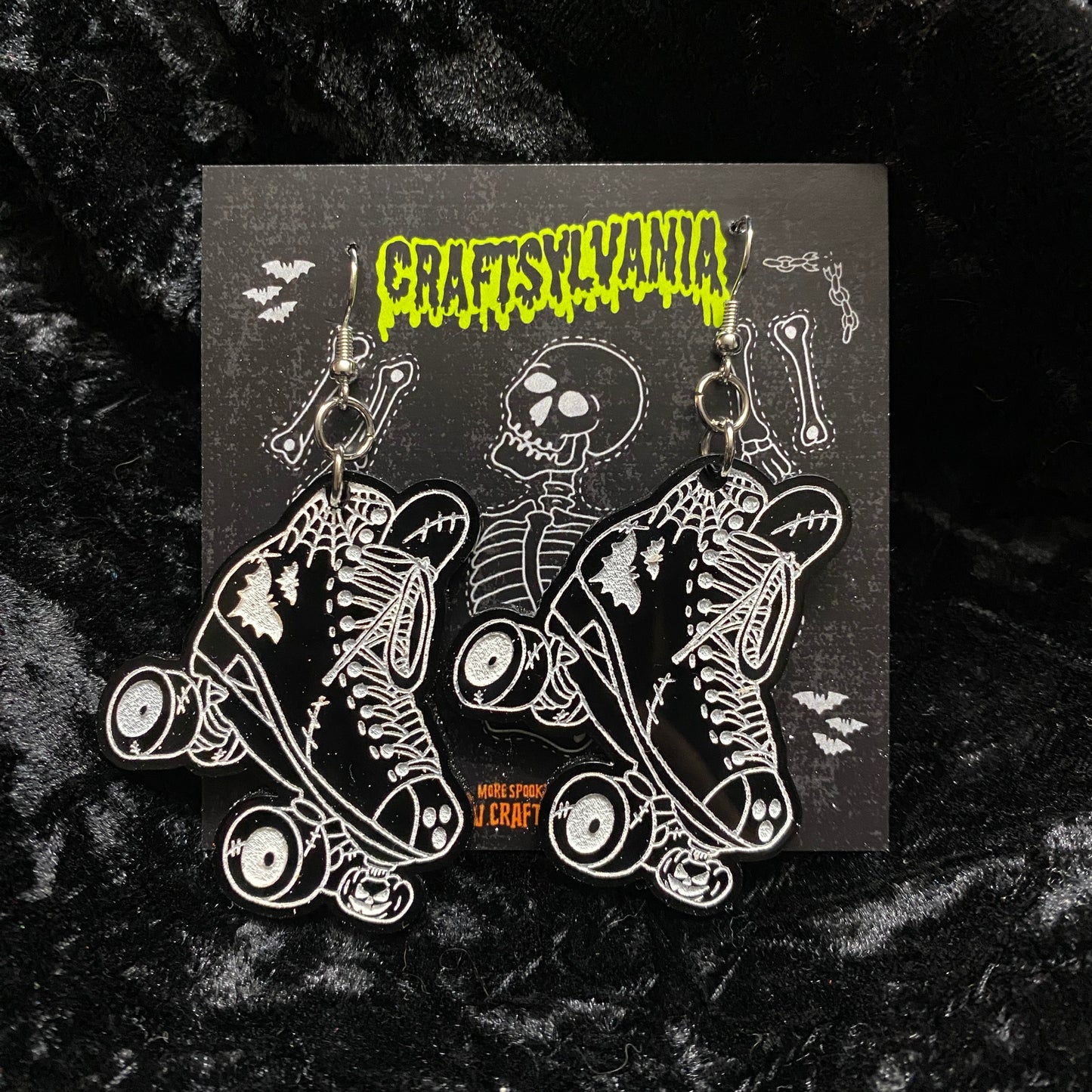 Acrylic Spooky Roller Skate Earrings