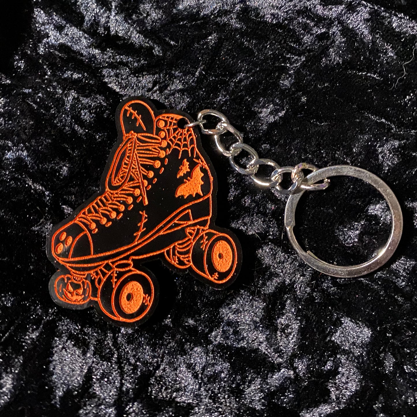 Acrylic Spooky Roller Skate Keychain