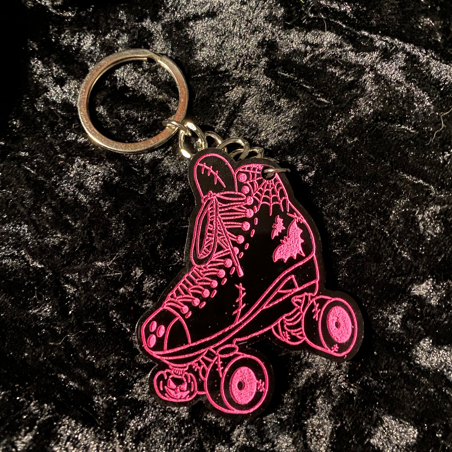 Acrylic Spooky Roller Skate Keychain
