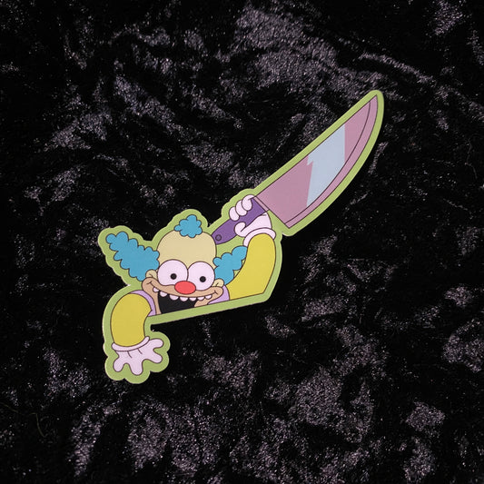Krusty with Knife Sticker