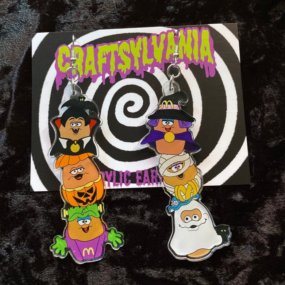 Halloween Nugget Acrylic Earrings (PREORDER)