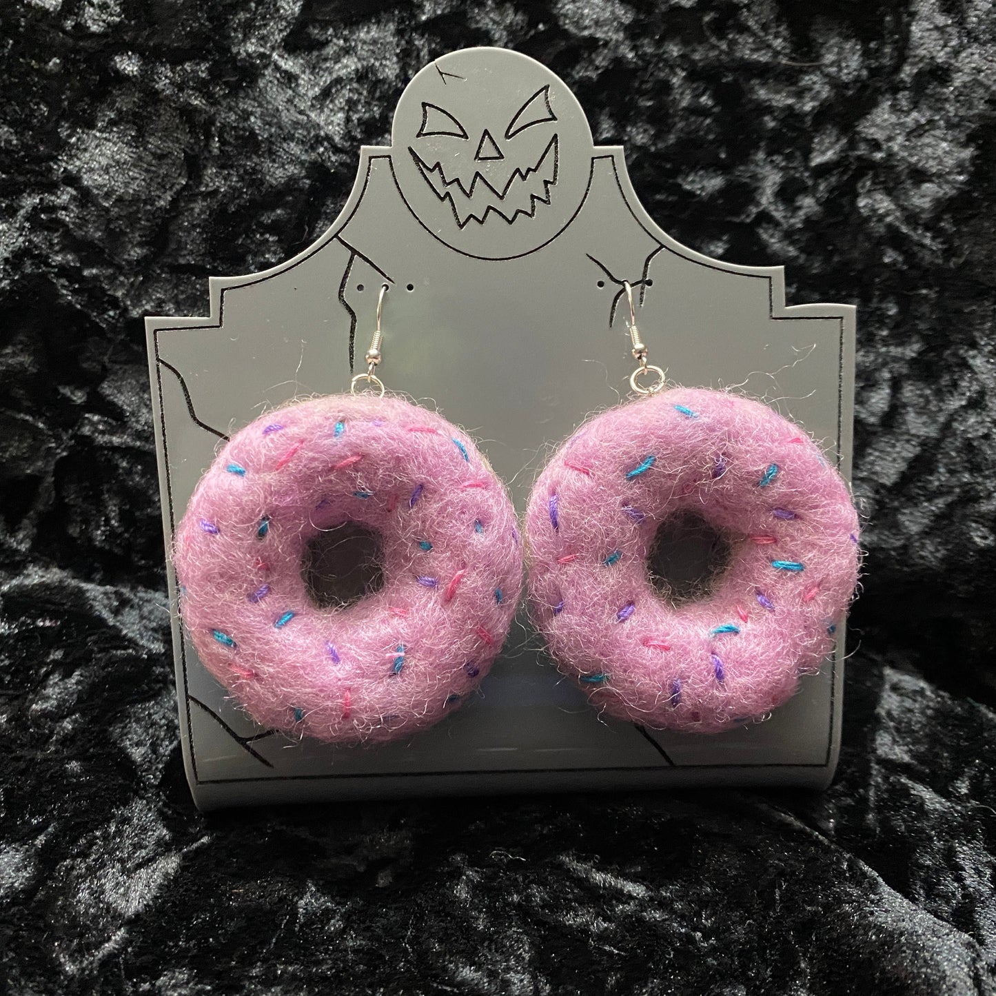 Felt Pink Donut Earrings
