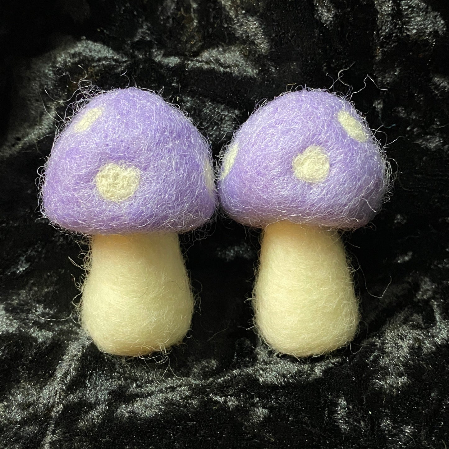 Lavender Mushroom Earrings