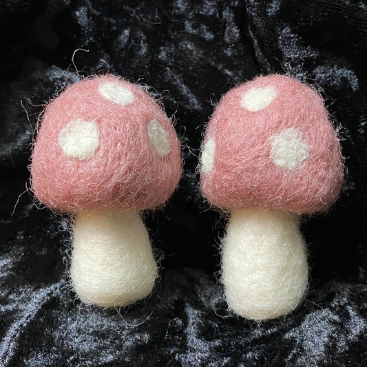 Pink Mushroom Earrings