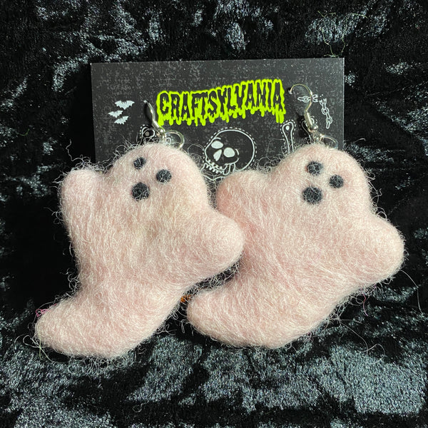 New White or Pink  Ghost Earrings