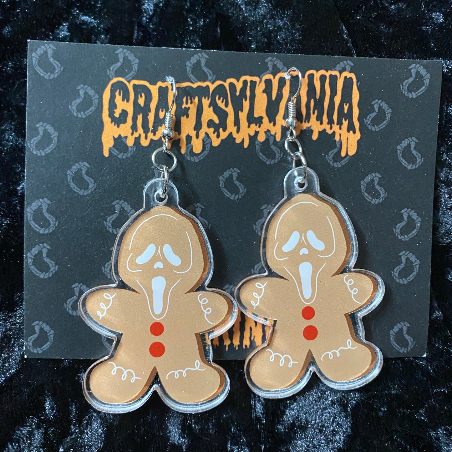 Ghostface Gingerbread Acrylic Earrings