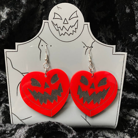 Pumpkin Candy Heart Earrings
