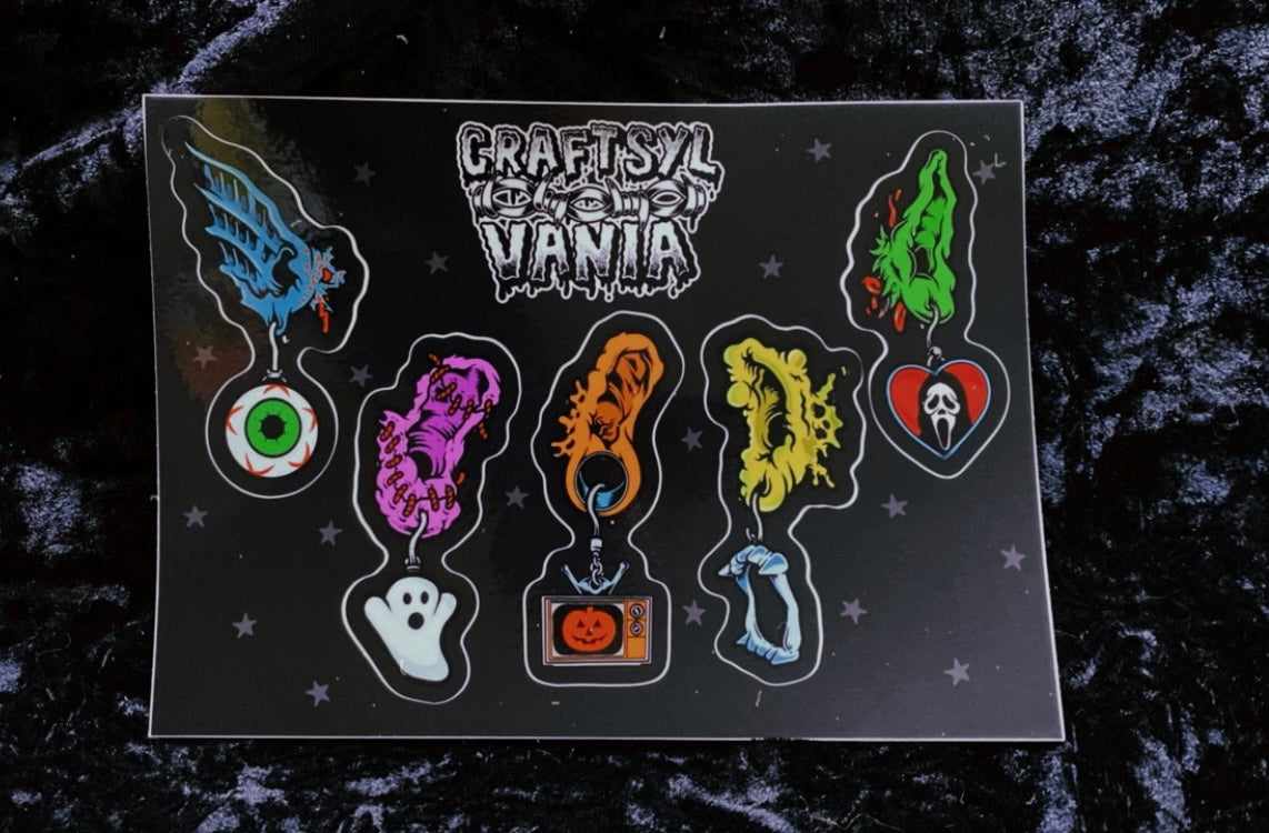 Spooky Ear-ring sticker sheet