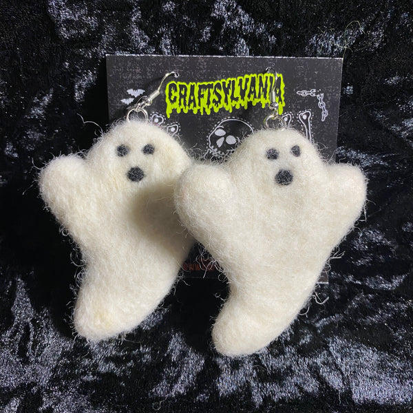 New White or Pink  Ghost Earrings